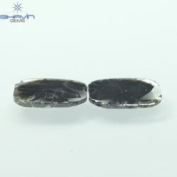 1.75 CT/5 ピース スライス形状 天然ダイヤモンド ソルト アンド ペッパー カラー I3 クラリティ (10.45 MM)