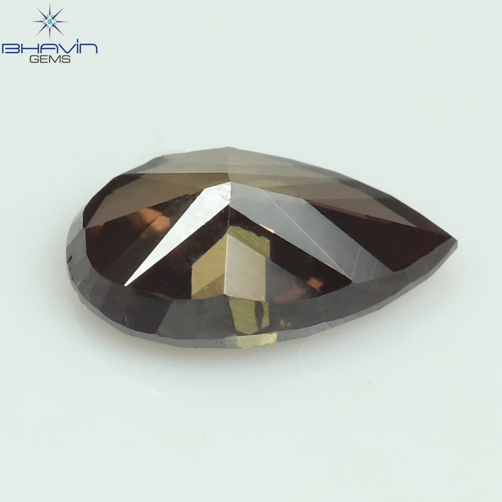 0.27 CT Enhanced Pear Shape Natural Loose Diamond  Brown(Pink) Color VS2 Clarity (5.58 MM)