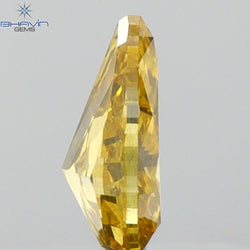 0.59 CT Pear Shape Natural Diamond Orange Color SI1 Clarity (6.78 MM)