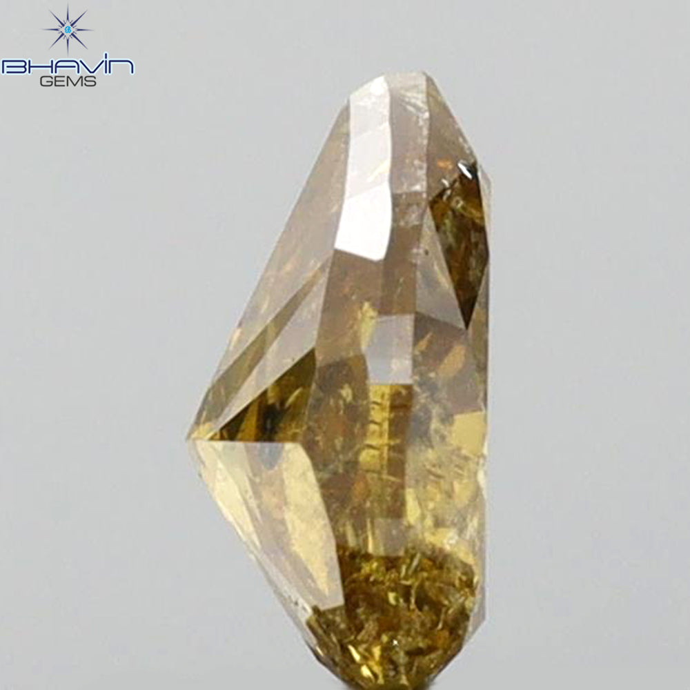 0.62 CT Pear Shape Natural Loose Diamond Brown Orange Color I3 Clarity (6.06 MM)