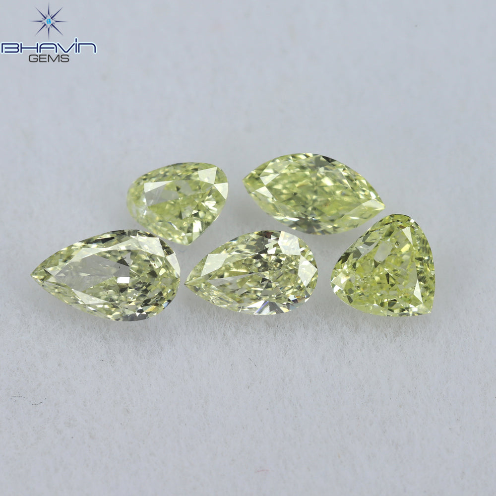 0.90 CT (5 PCS) Mix Shape Natural Diamond Yellow Color SI2 Clarity (5.16 MM)