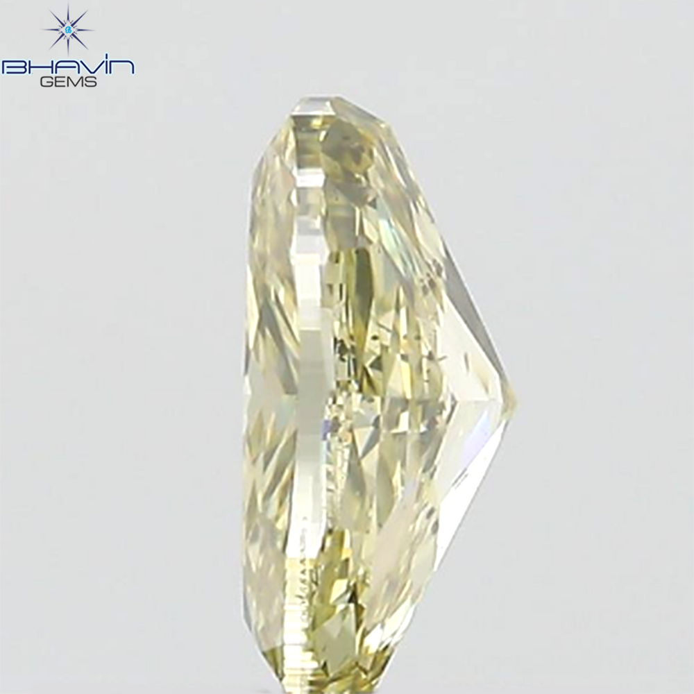 GIA Certified 1.01 CT Oval Shape Natural Diamond Brownish Greenish Yellow Color SI1 Clarity (8.19 MM)