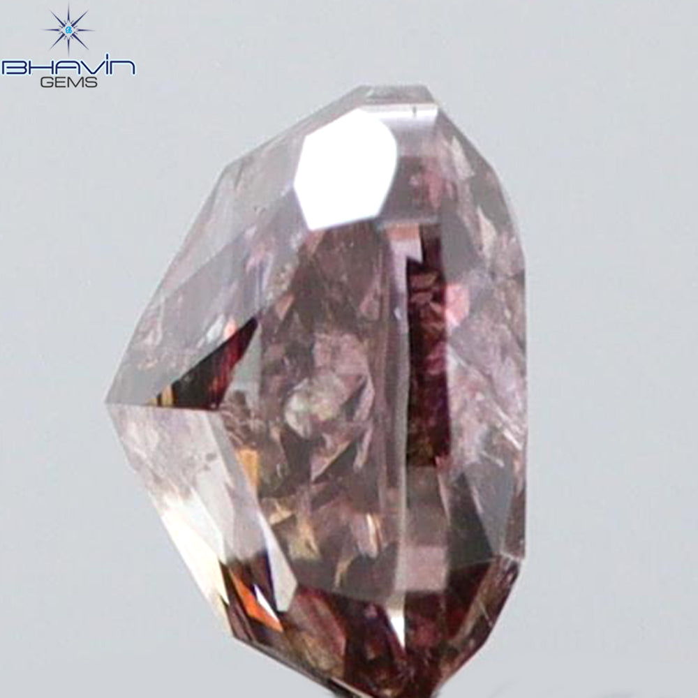 0.21 CT Cushion Shape Natural Diamond Brown Pink Color I2 Clarity (3.43 MM)