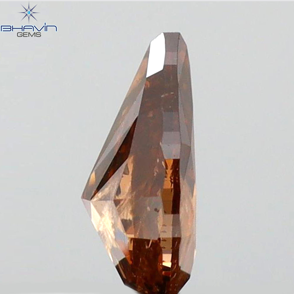 0.60 CT Pear Shape Natural Loose Diamond Brown Pink Color I3 Clarity (6.86 MM)