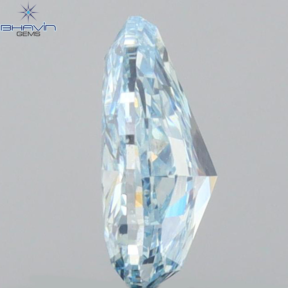 0.69 CT Pear Shape Natural Diamond Blue Color VS1 Clarity (7.03 MM)