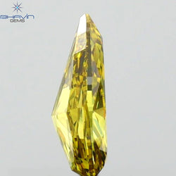 0.40 CT Pear Shape Natural Diamond Vivid Green Color VS1 Clarity (6.38 MM)