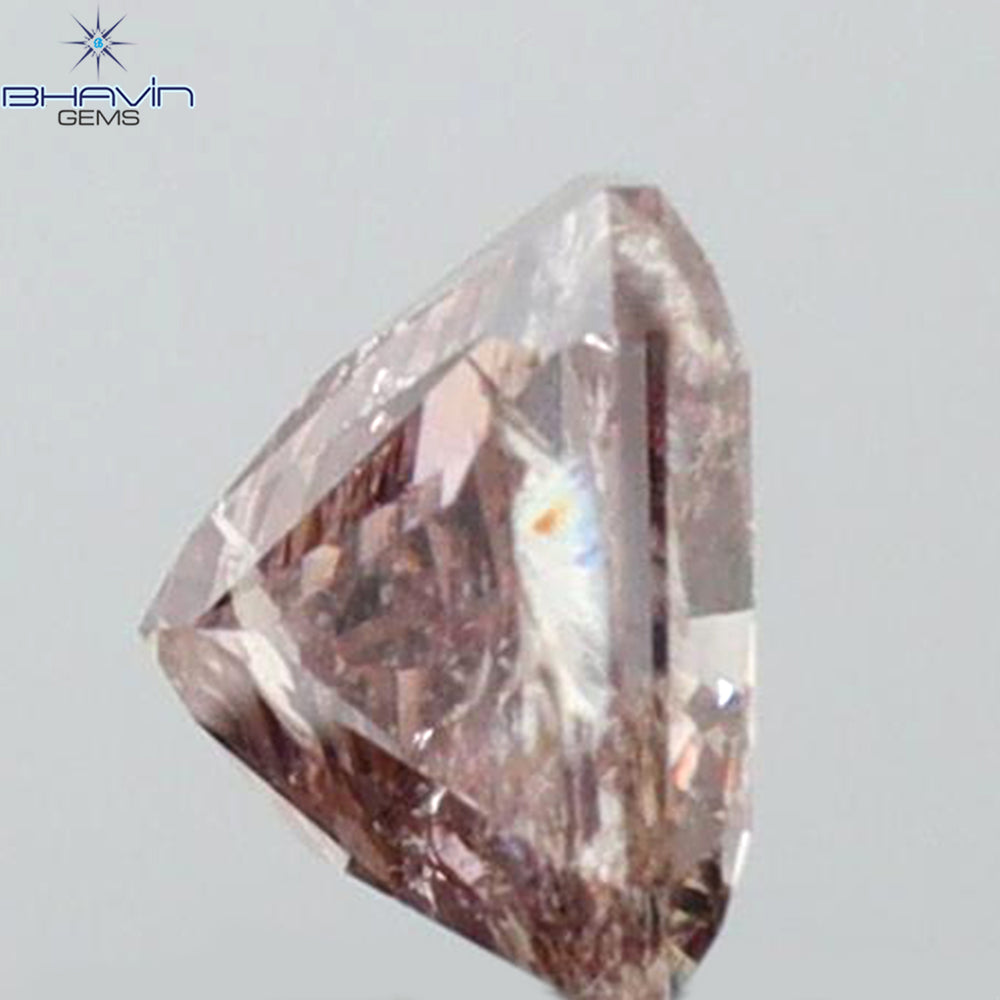 0.54 CT Radiant Shape Natural Diamond Brown Pink Color I2 Clarity (4.57 MM)