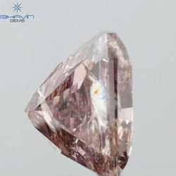 0.54 CT Radiant Shape Natural Diamond Brown Pink Color I2 Clarity (4.57 MM)