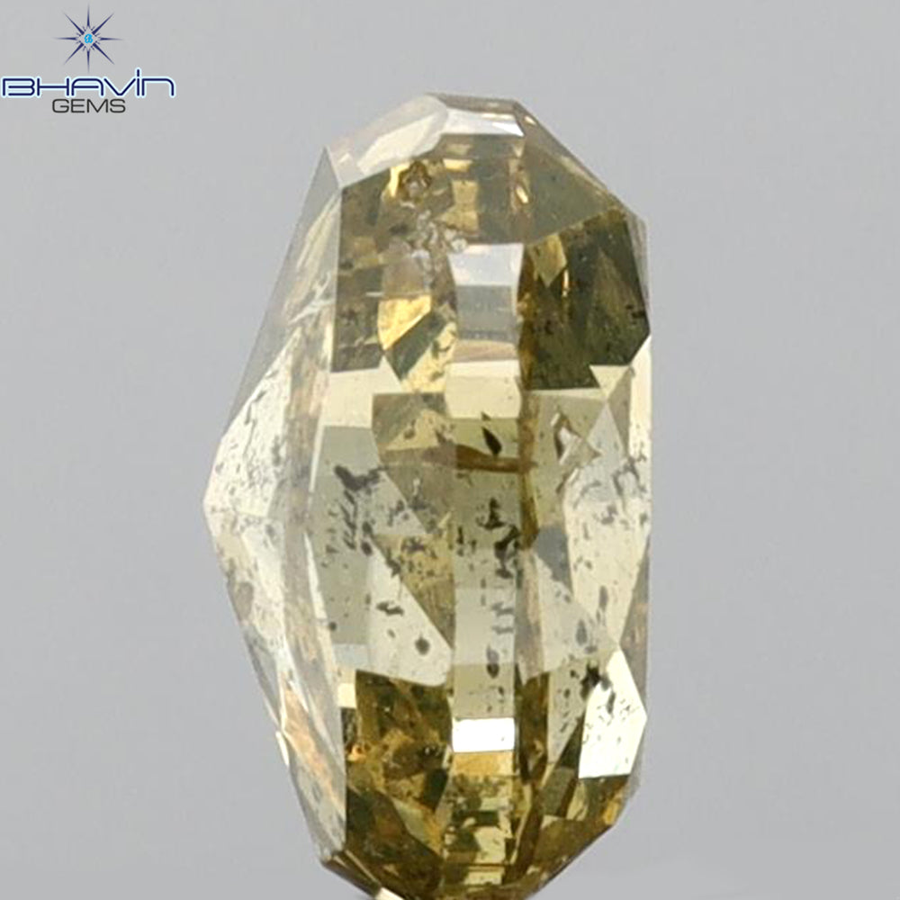 1.02 CT Oval Shape Natural Diamond Brown Yellow Color I3 Clarity (6.62 MM)