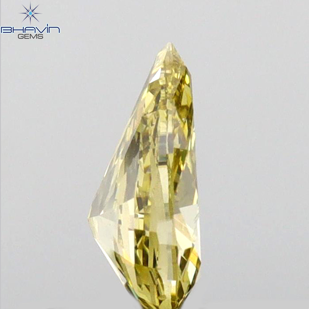0.53 CT Pear Shape Natural Diamond Green (Chameleon) Color VS2 Clarity (6.60 MM)