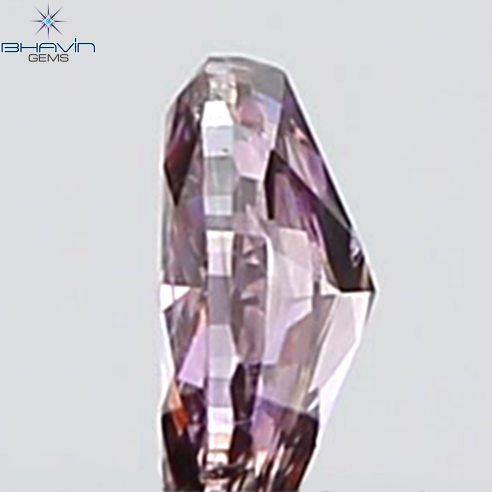 GIA Certified 0.25 CT Oval Shape Natural Diamond Brownish Purple-Pink Color I2 Clarity (4.67 MM)