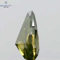 0.34 CT Pear Shape Natural Diamond Green Color SI2 Clarity (5.40 MM)