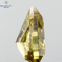 0.78 CT Pear Shape Natural Diamond Green (Chameleon) Color I2 Clarity (6.44 MM)