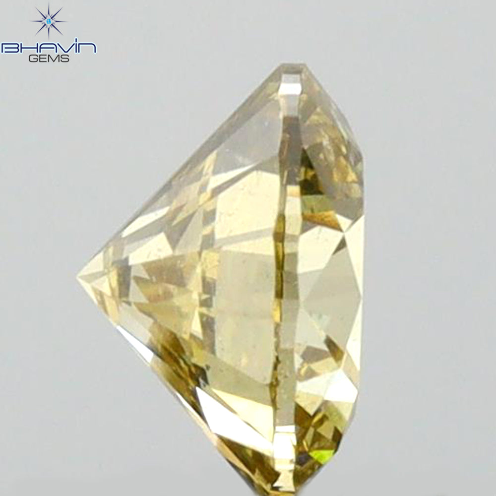0.52 CT Round Shape Natural Diamond Green (Chameleon) Color VS2 Clarity (4.97 MM)