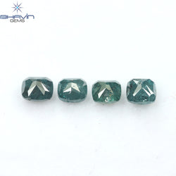 1.07 CT/4 Pcs Cushion Diamond Natural Diamond Blue Diamond Clarity I3 (3.85 MM)