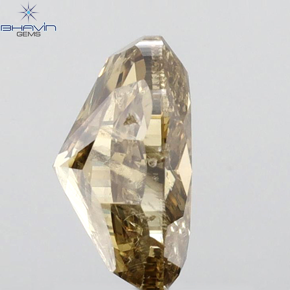 1.50 CT Oval Shape Natural Diamond Brown Color I1 Clarity (7.81 MM)
