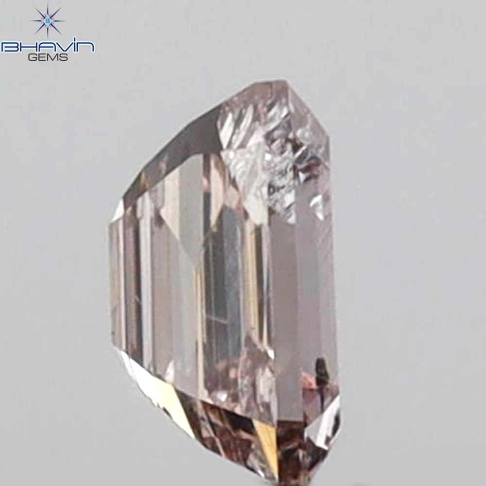0.25 CT Emerald Shape Natural Diamond Pink Color SI2 Clarity (3.99 MM)