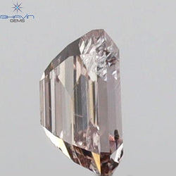 0.25 CT Emerald Shape Natural Diamond Pink Color SI2 Clarity (3.99 MM)