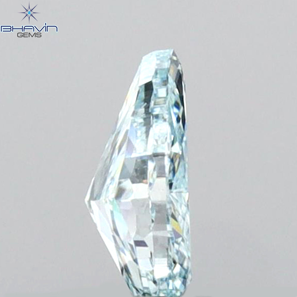 0.23 CT ペアシェイプ ナチュラル ダイヤモンド グリーン カラー I2 クラリティ (6.27 MM)