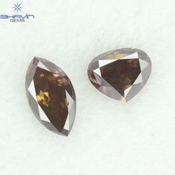 0.38 CT/2 CT Mix Shape Natural Diamond Pink Color SI2 Clarity (4.97 MM)