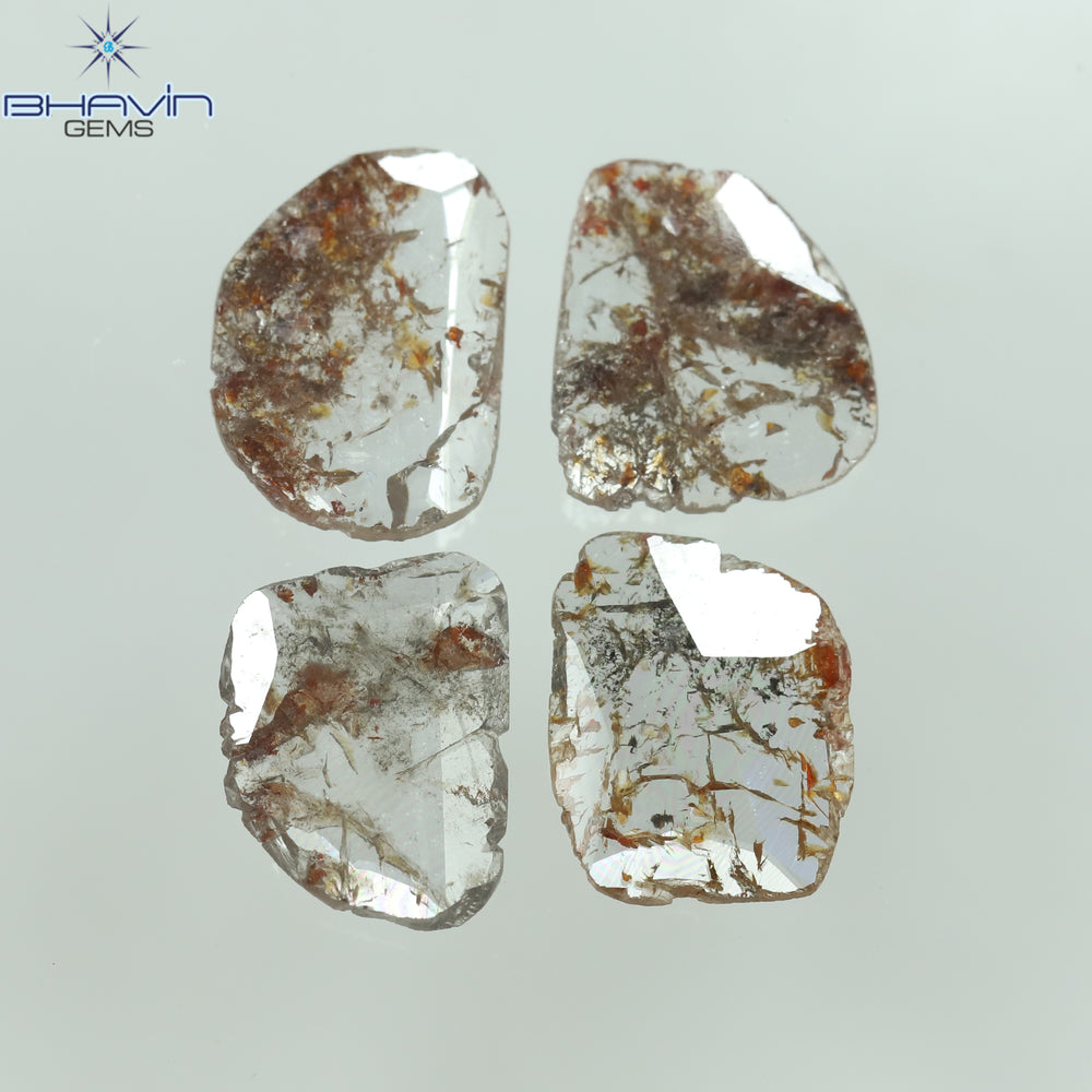 1.57 CT/4 Pcs Slice Shape Natural Loose Diamond Brown Color I3 Clarity (8.64 MM)