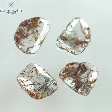 1.57 CT/4 Pcs Slice Shape Natural Loose Diamond Brown Color I3 Clarity (8.64 MM)