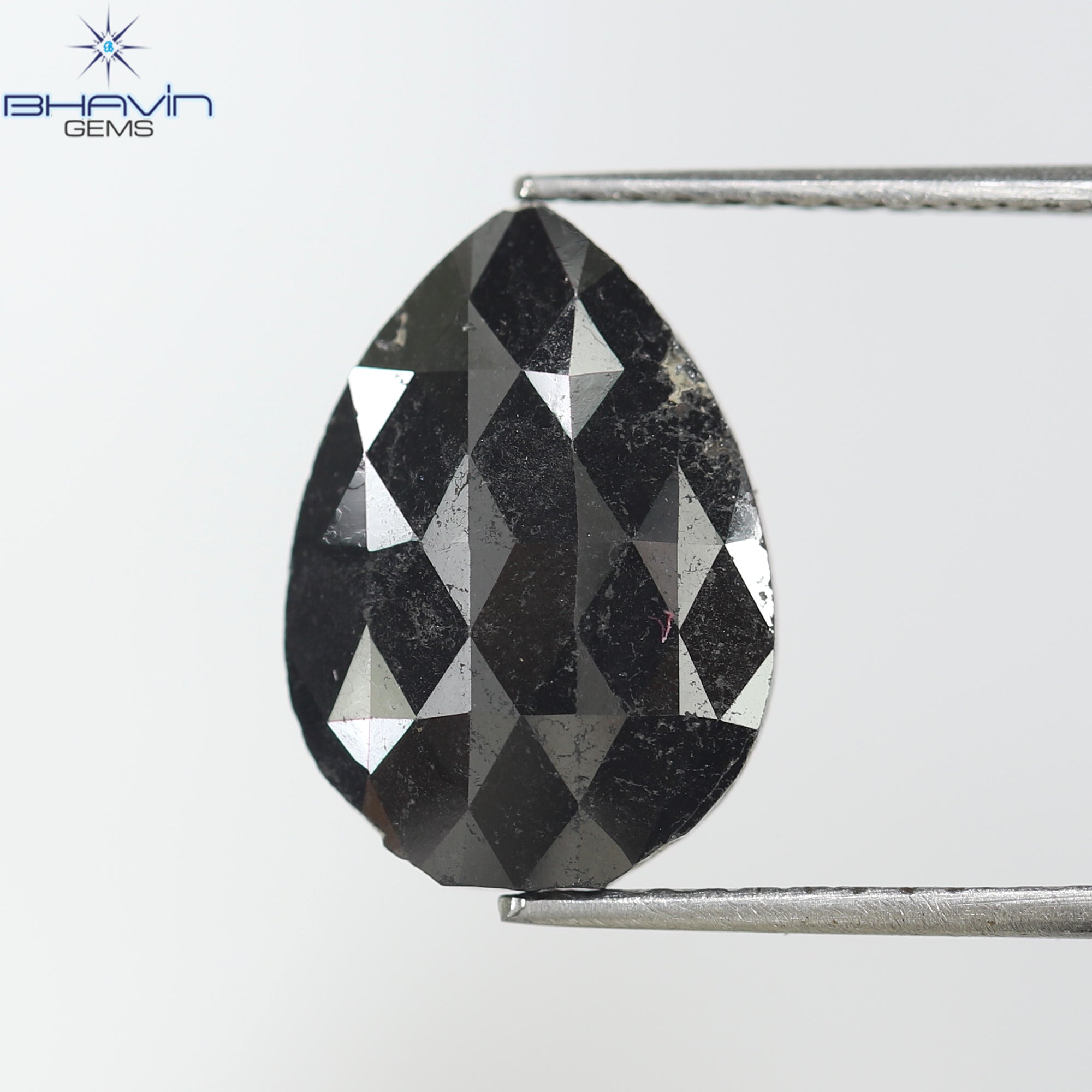 2.45 CT Pear Diamond Natural Diamond Black Diamond I3 Clarity (12.51 MM)