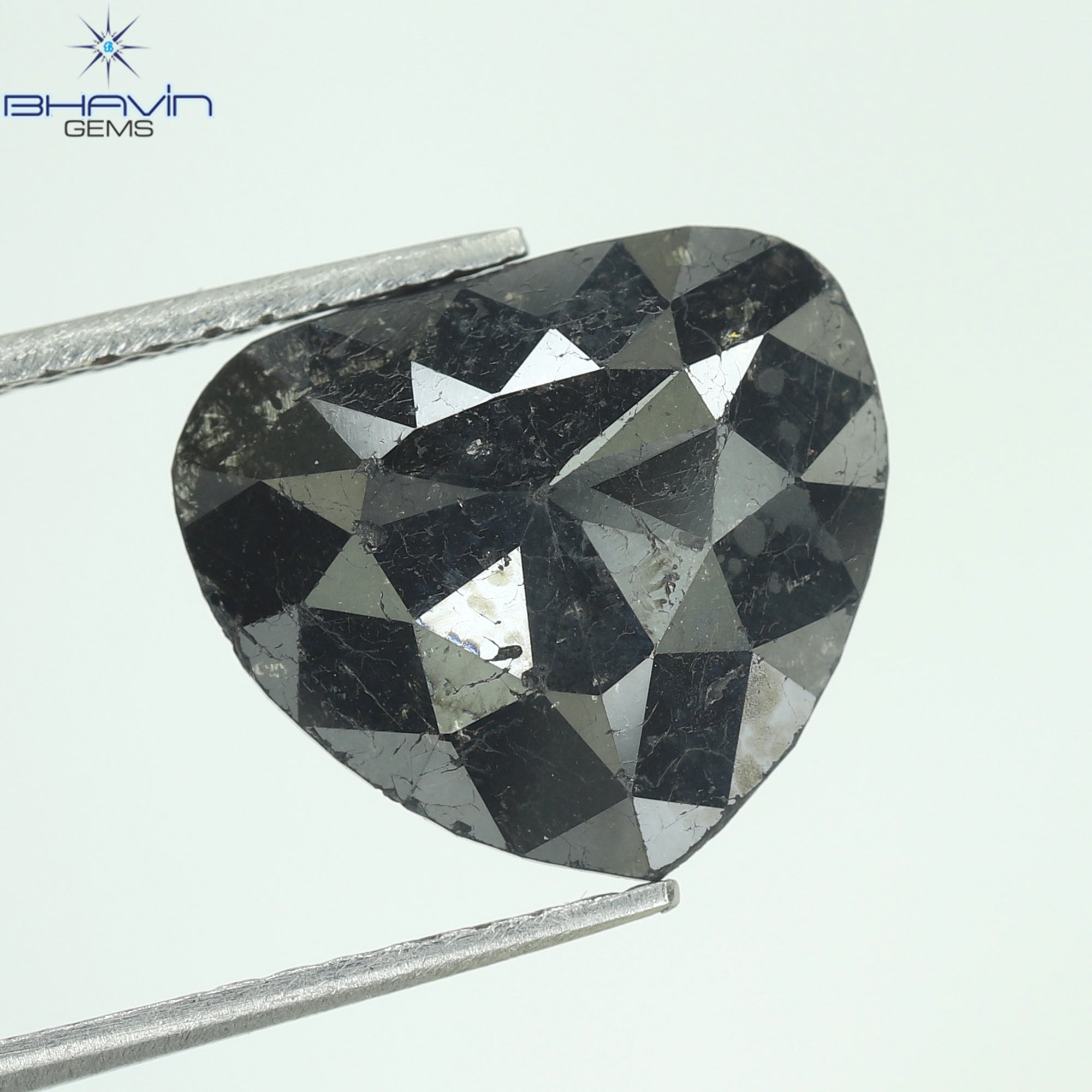 2.27 CT Heart Shape Natural Diamond Black Color I3 Clarity (11.42 MM)