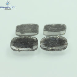 2.51 CT/4 PCS Slice Shape Natural Diamond Salt And Pepper Color I3 Clarity (8.42 MM)