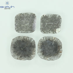 2.51 CT/4 PCS Slice Shape Natural Diamond Salt And Pepper Color I3 Clarity (8.42 MM)