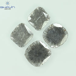 2.51 CT/4 PCS Slice Shape Natural Diamond Salt And Pepper Color I3 Clarity (8.42 MM)