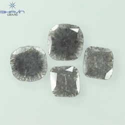 2.51 CT/4 PCS Slice Shape Natural Diamond Salt And Pepper Color I3 Clarity (8.42 MM)