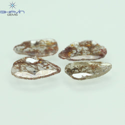 1.72 CT/4 Pcs Slice Shape Natural Loose Diamond Brown Color I3 Clarity (9.17 MM)