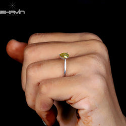 Pear Diamond Natural Diamond Ring Yellow Color Gold Ring Engagement Ring