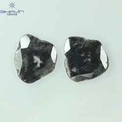 2.34 CT/2 Pcs Mix Shape Natural Diamond  Salt And Pepper Color I3 Clarity (11.86 MM)