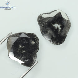 2.34 CT/2 Pcs Mix Shape Natural Diamond  Salt And Pepper Color I3 Clarity (11.86 MM)