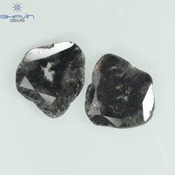 2.34 CT/2 Pcs Mix Shape Natural Diamond  Salt And Pepper Color I3 Clarity (11.86 MM)