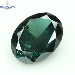 0.87 CT Oval Shape Natural Diamond Blue Color I1 Clarity (6.45 MM)