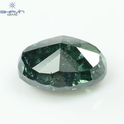 0.82 CT Oval Shape Natural Diamond Greenish Blue Color I3 Clarity (6.31 MM)