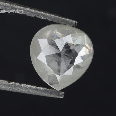 0.56 CT Heart Shape Natural Loose Diamond White Milky Color I3 Clarity (5.07 MM)