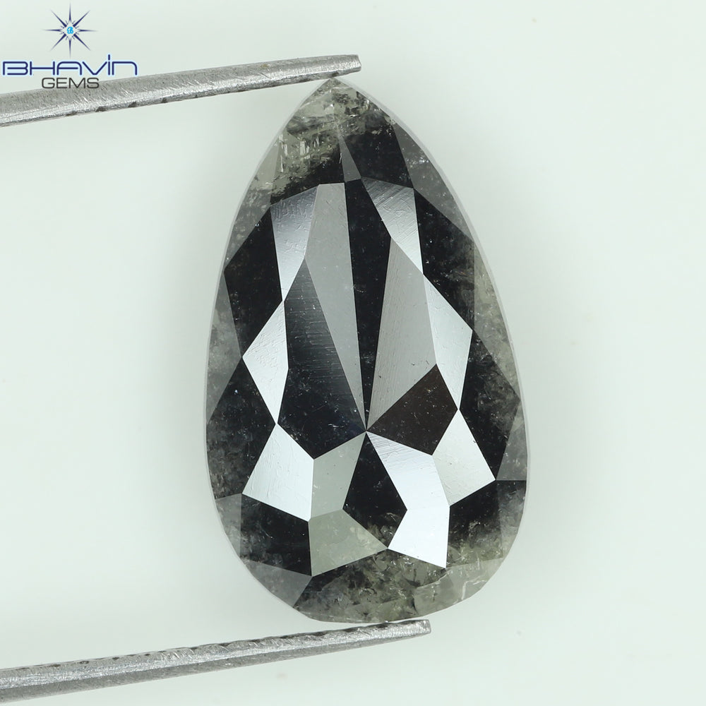 3.24 CT Pear Shape Natural Loose Diamond Black Color I3 Clarity (16.50 MM)