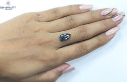 3.24 CT Pear Shape Natural Loose Diamond Black Color I3 Clarity (16.50 MM)