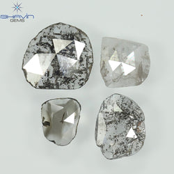 0.71 CT/5 ピース ローズカット ポルキ シェイプ ナチュラル ダイヤモンド ファンシー カラー I3 クラリティ (6.26 MM)