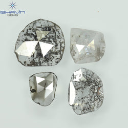 0.71 CT/5 ピース ローズカット ポルキ シェイプ ナチュラル ダイヤモンド ファンシー カラー I3 クラリティ (6.26 MM)