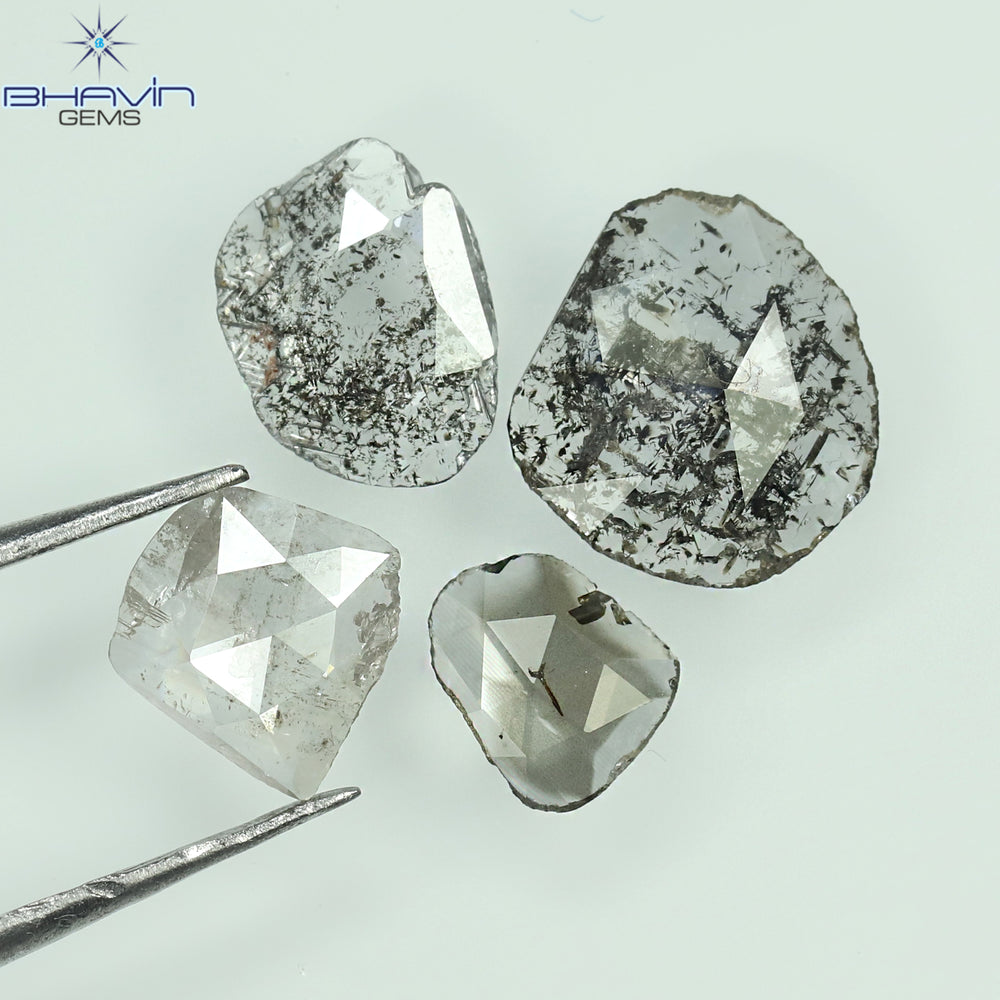 0.71 CT/5 ピース ローズカット ポルキ シェイプ ナチュラル ダイヤモンド ファンシー カラー I3 クラリティ (6.26 MM)