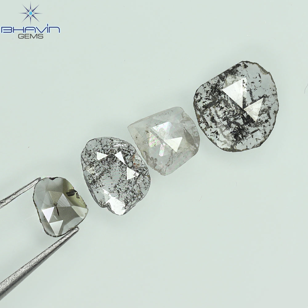 0.71 CT/5 ピース ローズカット ポルキ シェイプ ナチュラル ダイヤモンド ファンシー カラー I3 クラリティ (6.26 MM)