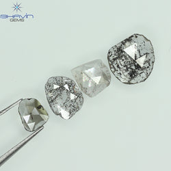 0.71 CT/5 ピース ローズカット ポルキ シェイプ ナチュラル ダイヤモンド ファンシー カラー I3 クラリティ (6.26 MM)