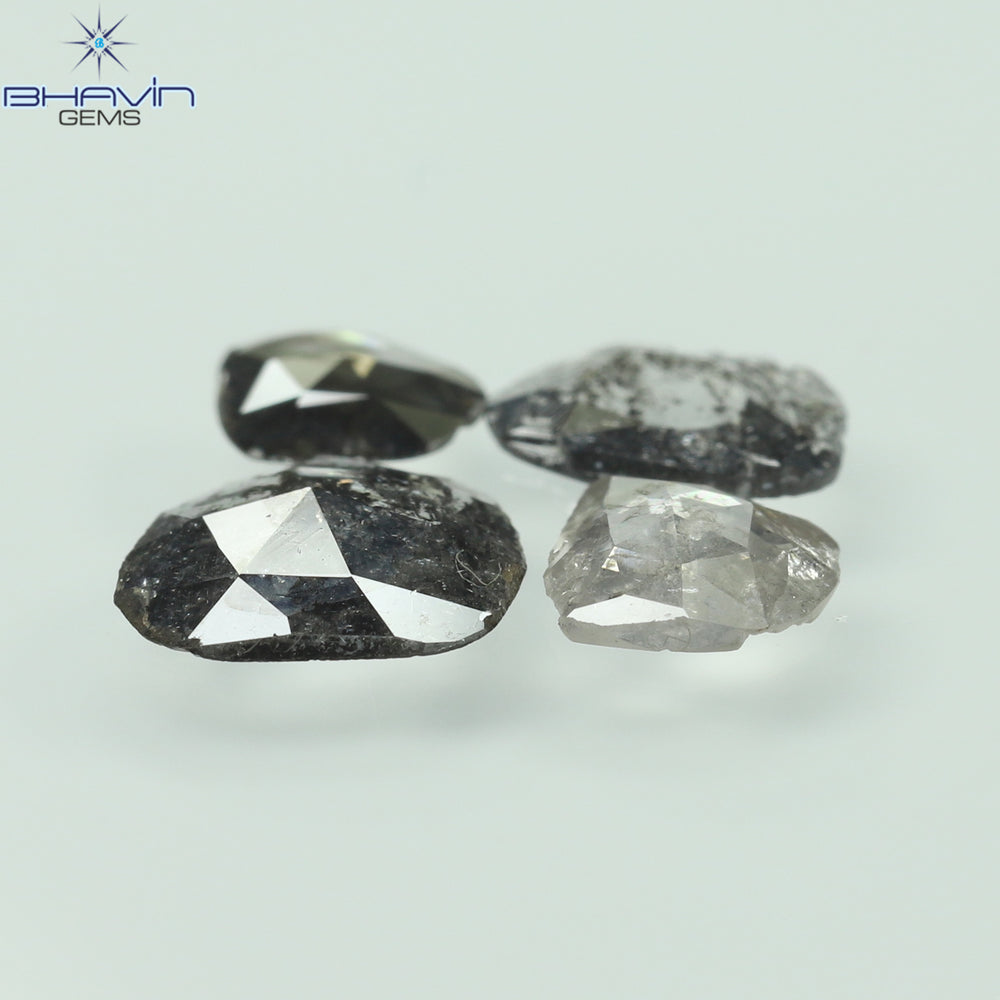 0.71 CT/5 ピース ローズカット ポルキ シェイプ ナチュラル ダイヤモンド ファンシー カラー I3 クラリティ (6.26 MM)
