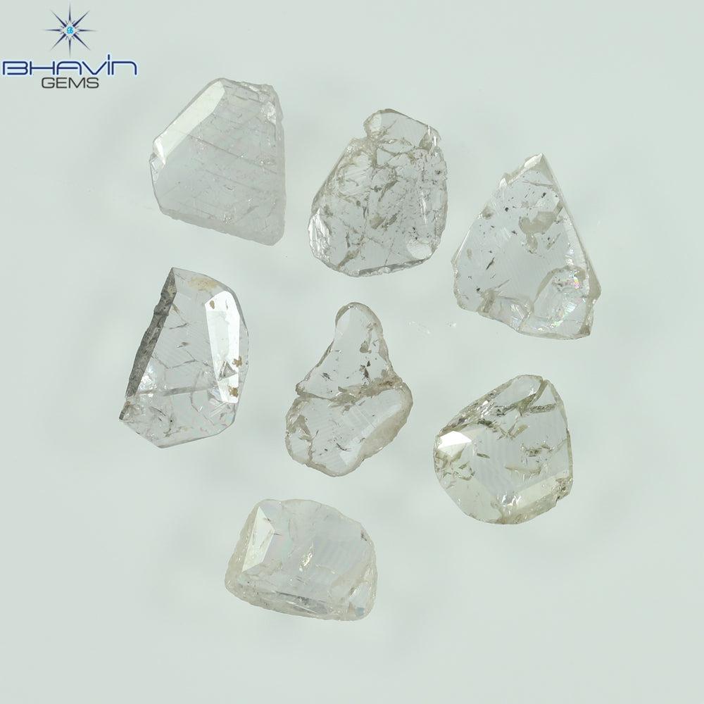 0.97 CT/7 ピース ローズカット ポルキ シェイプ ナチュラル ダイヤモンド ファンシー カラー I1 クラリティ (6.01 MM)
