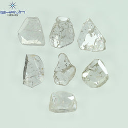 0.97 CT/7 ピース ローズカット ポルキ シェイプ ナチュラル ダイヤモンド ファンシー カラー I1 クラリティ (6.01 MM)